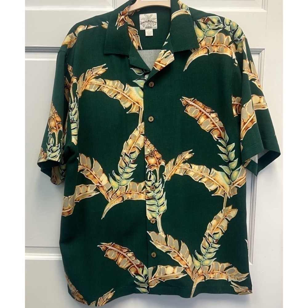 Tommy Bahama Silk Colorful Hawaiian Tropical Relax Casual Shirt Size M